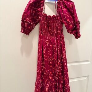 Hill House Dress in Red and Pink Floral